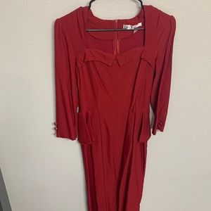 Vintage inspired mad men style red dress